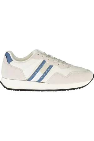 Tommy Hilfiger Sko, Herre, Hvid, 43 EU, Polyester, Hvide polyester sneakers til mænd