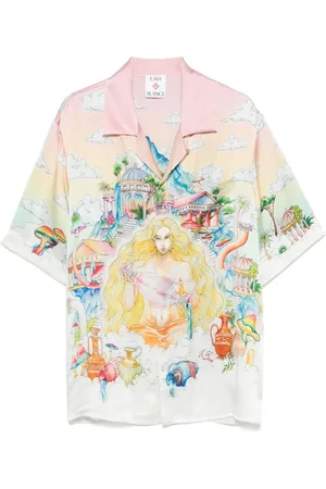 Casablanca Skjorte, Herre, Flerfarvet, S, Gradient Heart Monogram Silk Shirt