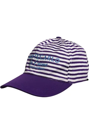Dolce & Gabbana Tilbehør, Dame, Flerfarvet, 56 CM, Bomuld, Hvid Lilla Stribet Bomuld Baseball Cap
