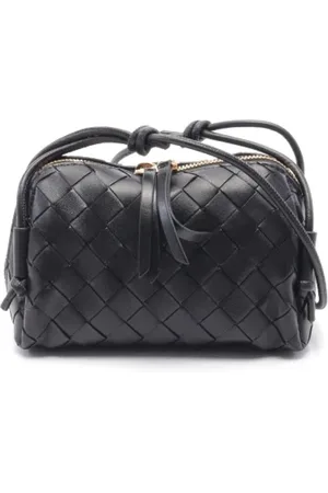 Bottega Veneta Pre-owned, Dame, Sort, ONE SIZE, Uld, Pre-owned Laeder crossbody-tasker
