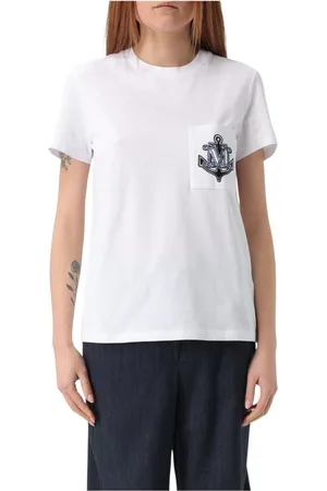 Max Mara Top, Dame, Hvid, L, Bomuld, Hvid Anchor T-Shirt
