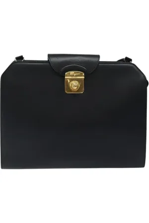 Salvatore Ferragamo Pre-owned, Dame, Sort, ONE SIZE, Uld, Pre-owned Laeder skuldertasker