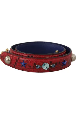 Dolce & Gabbana Taske, Dame, Flerfarvet, ONE SIZE, Uld, Luksuriøs Rød Python Læder Skulderrem