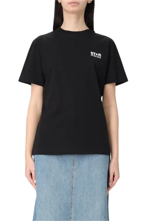 Golden Goose Top, Dame, Sort, S, Uld, Sort Crew Neck Tee Stilfuld Alsidig