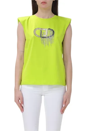 Liu Jo Top, Dame, Grøn, S, Bomuld, Grøn Rhinestone Top
