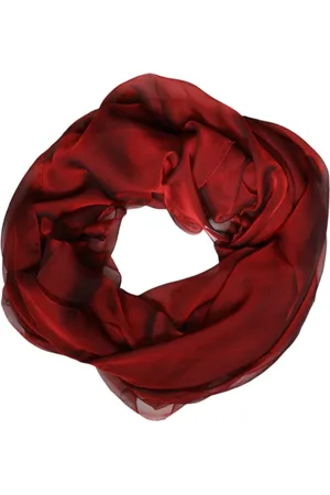 Dolce & Gabbana Tilbehør, Dame, Rød, ONE SIZE, Rød Silke Kvinder Wrap Shawl Tørklæde