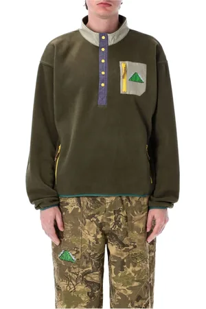 Brain Dead Top, Herre, Grøn, XL, Uld, Fleece Pullover Jakke