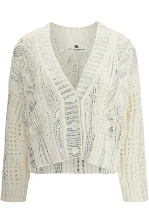 ERMANNO SCERVINO Strik, Dame, , M, Bomuld, Knit Cardigan med krystaludsmykning