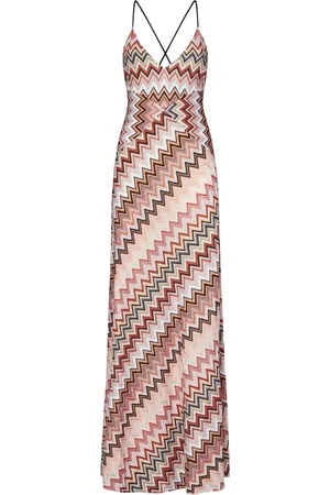Missoni Kjole, Dame, Flerfarvet, S, Bomuld, Multifarvet Patchwork Zigzag Kjole