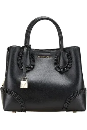 Michael Kors Pre-owned, Dame, Sort, ONE SIZE, Tyl, Pre-owned Laeder hndtasker
