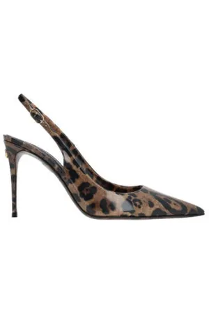 Dolce & Gabbana Sko, Dame, Brun, 36 1/2 EU, Læder, Leopard Print Slingback Hæle