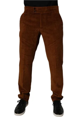 Dolce & Gabbana Bukser, Herre, Brun, M, Denim, Mørkebrune Corduroy Skinny Denim Jeans