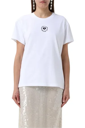 Stella McCartney Top, Dame, Hvid, L, Bomuld, Hvid Logo T-shirt til kvinder