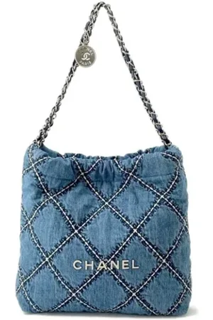 CHANEL Pre-owned, Dame, Blå, ONE SIZE, Denim, Pre-owned Denim chanel-tasker