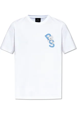 Paul Smith Top, Herre, Hvid, M, Bomuld, T-shirt med farverigt tryk