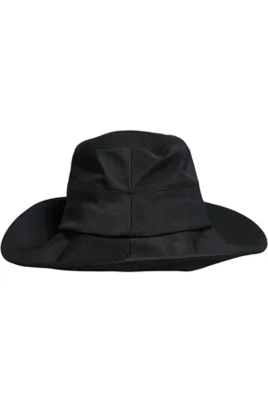 Dolce & Gabbana Tilbehør, Dame, Sort, 57 CM, Bomuld, Sort Bomuld Silke Bredskygget Fedora Hat