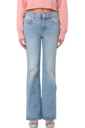 Balmain Jeans, Dame, Blå, S, Bomuld, Jeans med flæser og slid