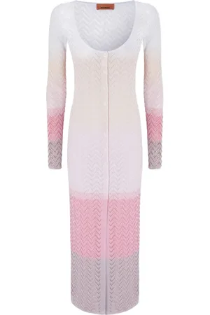 Missoni Kjole, Dame, Flerfarvet, M, Hvid Knappet Sweater