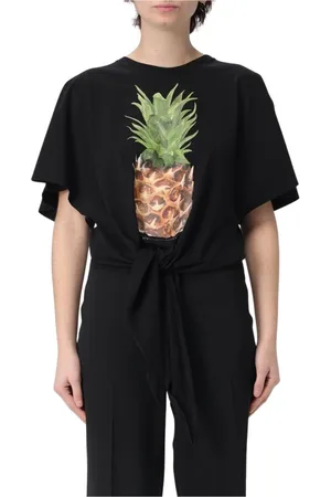 Stella McCartney Top, Dame, Sort, S, Sort Ananas Printet Knude Top