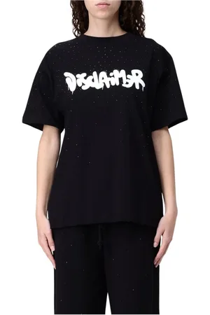 DISCLAIMER Top, Dame, Sort, M, Uld, Graffiti Print Sweater