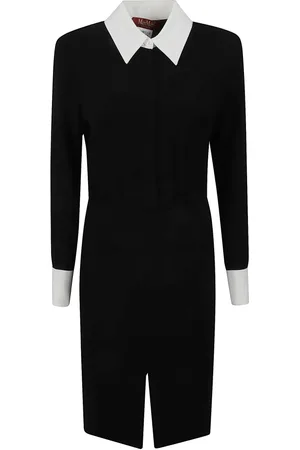 Max Mara Kjole, Dame, Sort, 2XS, Polyester, Elegant Sort Dinar Kjole