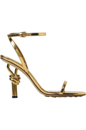 Bottega Veneta Sko, Dame, Gul, 38 EU, Uld, Guld Metallic Højhælede Sandaler