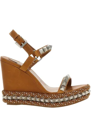 Christian Louboutin Sko, Dame, Brun, 41 EU, Studded Reb Kile Sandaler
