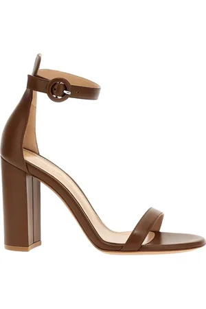 Gianvito Rossi Sko, Dame, Brun, 36 EU, Læder, Brun Blokhæl Sandaler