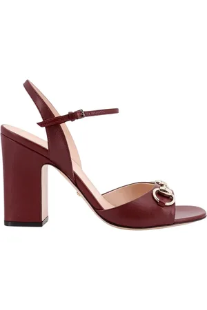 Gucci Sko, Dame, Rød, 40 EU, Læder, Rød Læder Sandal Hæle