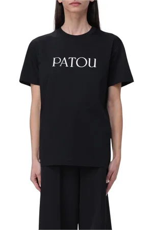 Patou Top, Dame, Sort, XL, Bomuld, Beige Crew Neck Tee til kvinder