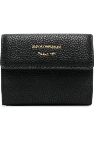 Emporio Armani Tilbehør, Dame, Sort, ONE SIZE, Uld, Wallet med Logo