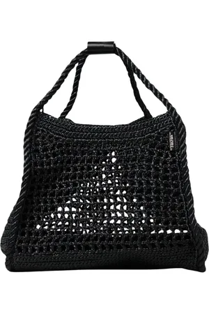 Max Mara Taske, Dame, Sort, ONE SIZE, Uld, Raffia Skuldertaske Sort Elegant