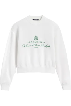 Jacquemus Strik, Dame, Hvid, XS, Bomuld, Print Dots Logo Cruise Sweater