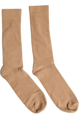 Dolce & Gabbana Undertøj, Herre, Brun, L, Bomuld, Logo Bomuld Mid-Calf Sokker Brun