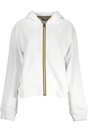 K-Way Sweathshirts & Hoodies, Dame, Hvid, M, Uld, Hvid Hættetrøje med Lynlås