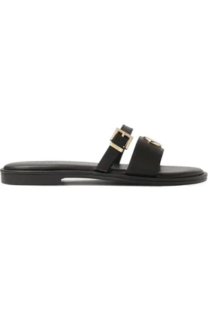 Kazar Sko, Dame, Sort, 36 EU, Uld, Sorte flip-flops med to remme