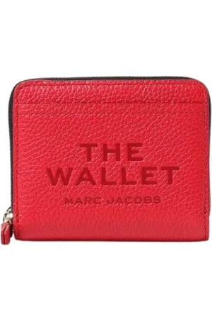 Marc Jacobs Tilbehør, Dame, Rød, ONE SIZE, Læder, Sort læder ZipAround pung