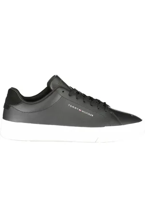 Tommy Hilfiger Sko, Herre, Sort, 42 EU, Uld, Sorte Snøresko med Polstret Sål