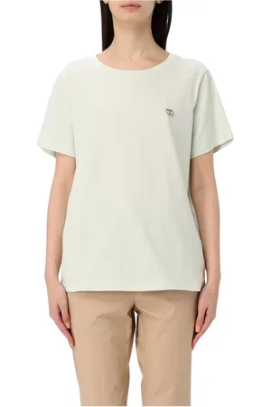 Twin-Set Top, Dame, Grøn, XS, Bomuld, Sort Crew Neck T-shirt til kvinder