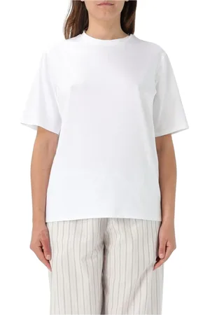 The Row Top, Dame, Hvid, M, Bomuld, Sort Minimalist T-shirt