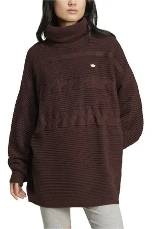adidas Strik, Dame, Brun, L, Bomuld, Burgundy Turtleneck Sweater