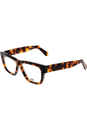 GCDS Tilbehør, unisex, Brun, ONE SIZE, Uld, Brun Rektangulære Optiske Briller