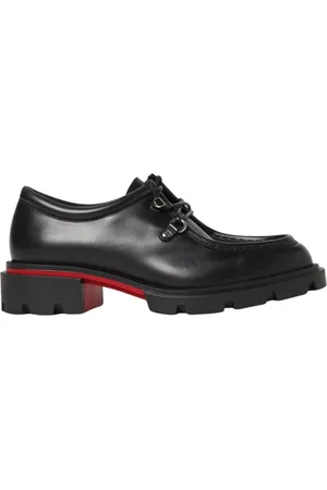 Christian Louboutin Sko, Herre, Sort, 40 EU, Læder, Sort Læder Brogue Oxford Sko