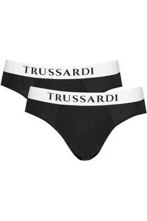 Trussardi Undertøj, Herre, Sort, M, Bomuld, Sort bomuldstrusser med elastisk talje