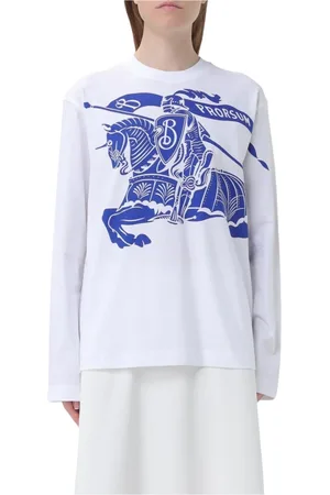 Burberry Top, Dame, Hvid, S, Minimalist Knight Horse Grafisk Tee