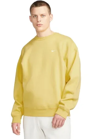 Nike Sweathshirts & Hoodies, Herre, Gul, XS, Uld, Gul Solo Swoosh Fleece Crewneck