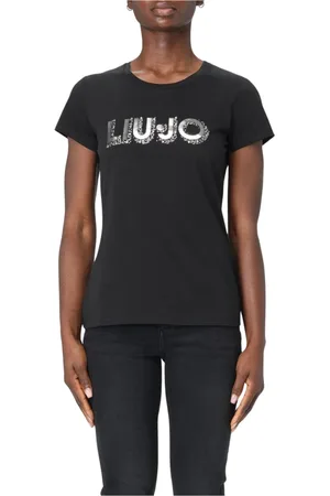 Liu Jo Top, Dame, Sort, XL, Uld, Stilfuld Logo Tee