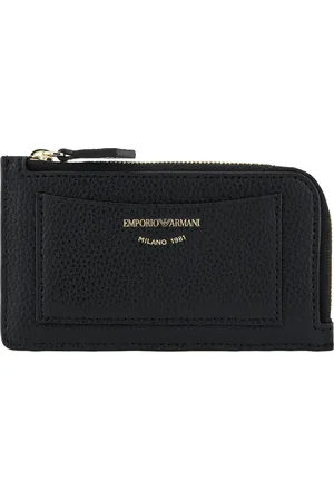 Emporio Armani Tilbehør, Dame, Sort, ONE SIZE, Sort pung med lynlåslukning