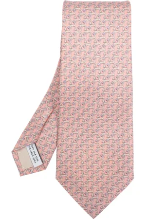 Salvatore Ferragamo Tilbehør, Herre, Lyserød, ONE SIZE, Silkeslips