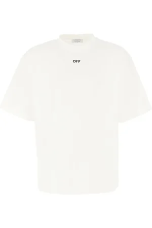 OFF-WHITE Top, Herre, Hvid, M, Bomuld, Afslappet bomuldst-shirt i hvid